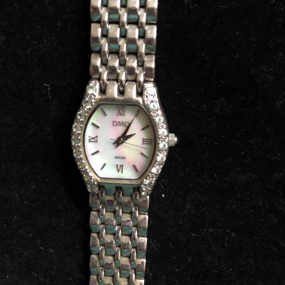 DMQ Silver Watch w/ Mother of Pearl Face